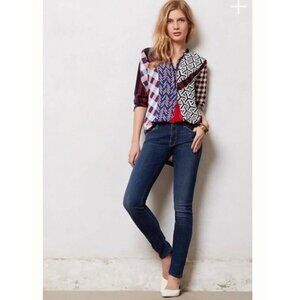 MOTHER Denim High Waisted Looker Flowers From The Storm Size 28